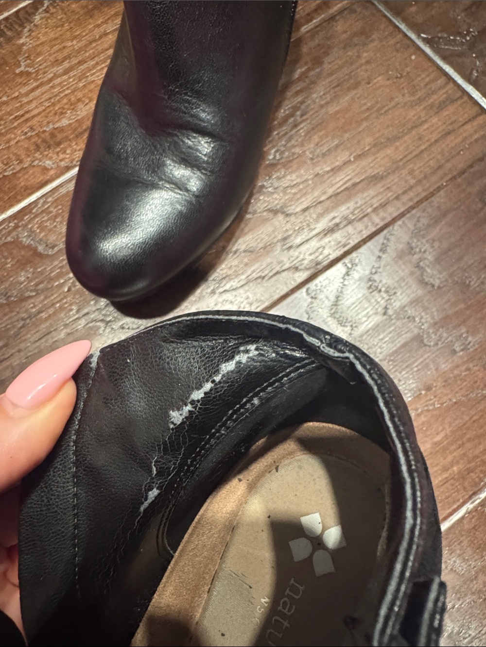 Naturalizer Black Leather & Suede Ankle Booties with Buckle - Picture 9 of 9